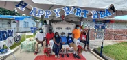 Clark celebrating his 108th birthday with his family in 2020