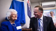 Mabel Jenkins aged 106, with New Zealand Prime Minister John Key