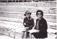Lili Theotoka (right), with Dorothy Xydi (left) in Herodeum on 20 April 1975.