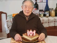Moon Fun Chin on his 107th birthday in 2020
