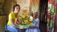 Madacene on her 106th birthday in 2018.
