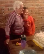 Aurora at 108 with her great-great-granddaughter Cami.