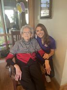 Mary Chesney (aged 109) in late July 2022, a few days before her 110th birthday.