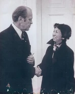 Kawakami in 1976, with then-US President Gerald Ford
