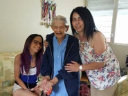 Angelino with his niece Lucy Rivera and his grandniece Yahaira.