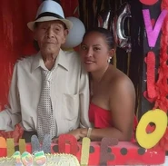 Saavedra Muela on his 105th birthday in 2017.