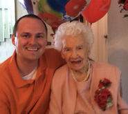 Thompson celebrating her 112th birthday in 2011