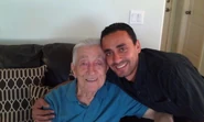 Francis Zouein101.jpg (147 KB) Zouein (claimed aged 101) with his son Emeal "E.Z." Zwayne in September 2012.