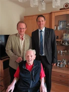 Alois Mayrhofer106.png (38 KB) Alois Mayrhofer on his 106th birthday (2019) with the mayor Josef Freiler and the district captain Markus Sauer.