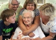 Schmidt on her 110th birthday in 2015