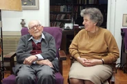 In April 2013, aged 106, with his former student, Komnini Pidonia.