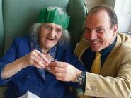 Jones at the age of 110, with MP Simon Hughes