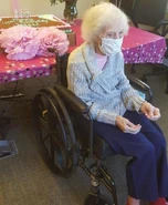 Hazel Young110.jpg (76 KB) Young celebrating her 110th birthday in 2020