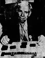 Riddle (age 106) playing with dominoes on February 11, 1953.