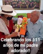 Rios Garcia on his 111th birthday in 2021.