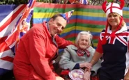 Jones, 112, celebrating the Queen's diamond jubilee in 2012, with MP Simon Hughes