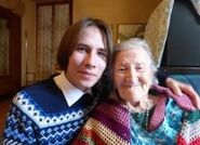 Emma Morano (aged 114; right) with Waclaw Jan Kroczek, GRG Correspondent for Poland