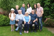 Ethel Lees5.jpg (6.99 MB) From left to right: Nicole, Doris, Garry, Kirsten, Clare and Brian – seated: Jack, Ethel and Brian.