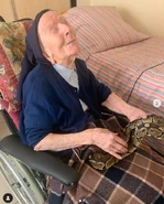 Randon (aged 118) touching a snake for the first time in May 2022.
