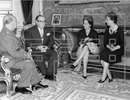 Camacho Quiros (second from right) with her husband (second from left), Francisco Franco (far left) and his wife (far right) in 1962.