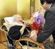 YoshiyoBessho.jpeg (1.64 MB) Bessho on her 111th birthday in 2015