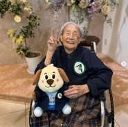 MikizoUedaMar2022.jpg (78 KB) Ueda (aged 111) in March 2022.