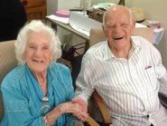 Mawer with his sister Helen on her 100th birthday in 2018