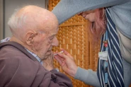 Mitchell being vaccinated against Covid-19 in June 2021 at the age 109