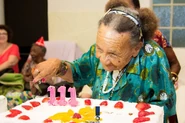 Luzia Candida da Silva on her claimed 111th birthday in 2017.