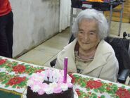 Benegas on her 110th birthday in 2017.