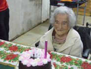Casilda Benegas110.jpg (121 KB) Benegas on her 110th birthday in 2017.