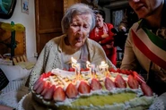 Morano at her 117th birthday party in 2016