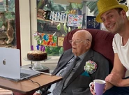 Mawer on his 110th birthday in 2022