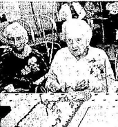Keller (left) on her 108th birthday in 1984