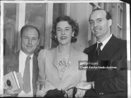 Lawler (left, age 34) with his fellow associates that he worked with during his play titled "The Doll" on March 18, 1956.