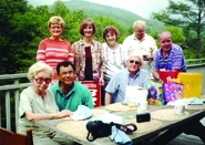 Lessie Smithgall, left, and friends who are part of the group referring to themselves as the Cabelleros after Ed Cabell, former director of the theater program at what is now the University of North Georgia.
