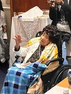 Smith on her 112th birthday in 2024