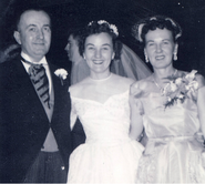 Brown on her daughter's wedding, 1954 (right)