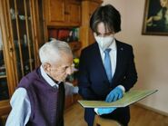 Kowalski (aged 111) with Waclaw Jan Kroczek, GRG-Poland Correspondent