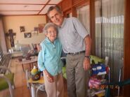 Soto Saborio at the age of 104, with her nephew, Luis Diego Castro.
