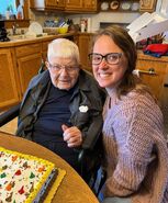 Wolding on his 111th birthday in 2023