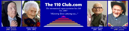 The 110 Club logo used from 14 June 2022 until 4 February 2023, featuring the pyramid being colorful, a better view of , and  and  pictured in different photos.