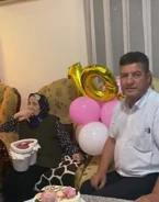 Xhezide Aliu on her 107th birthday in 2022.