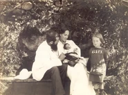 De Beauclair as a baby with his family