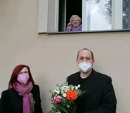 Zdenka Kašparová on her 108th birthday in 2021.