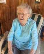Irene Dutton on her 111th birthday in 2017.