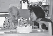 Kobayashi on her 110th birthday in 2010.