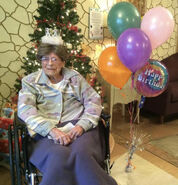 Dunlap on her 112th birthday in 2014