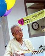 Knauss on her 119th birthday in 1999.