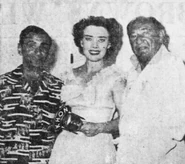 Berlin (left, age 62) with Joseph Schenk (right) and an unknown lady on Christmas Eve, 1950 in Hawaii.